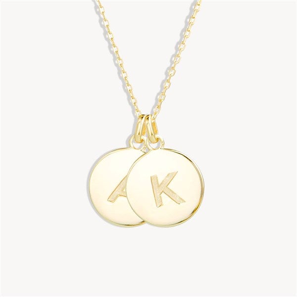 Engraved Initial Disc Necklace  - 39985D