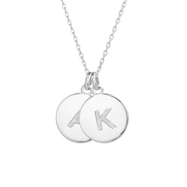 Engraved Initial Disc Necklace  - 39985D