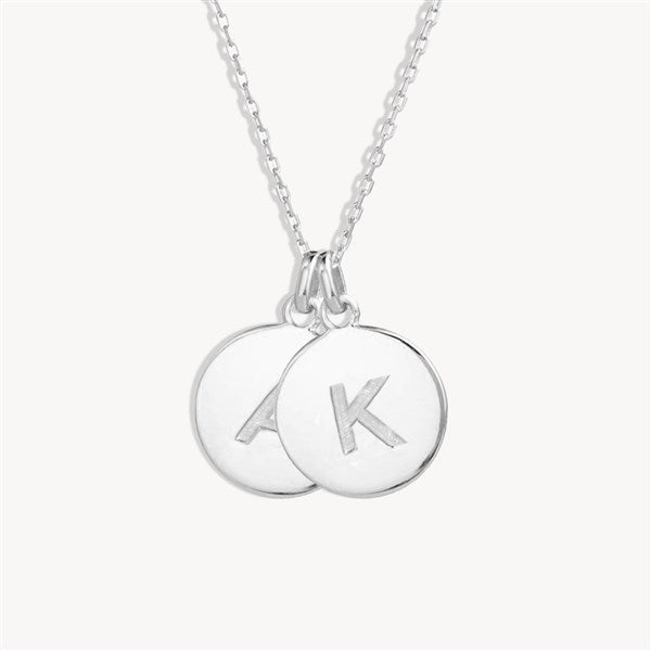 Engraved Initial Disc Necklace  - 39985D