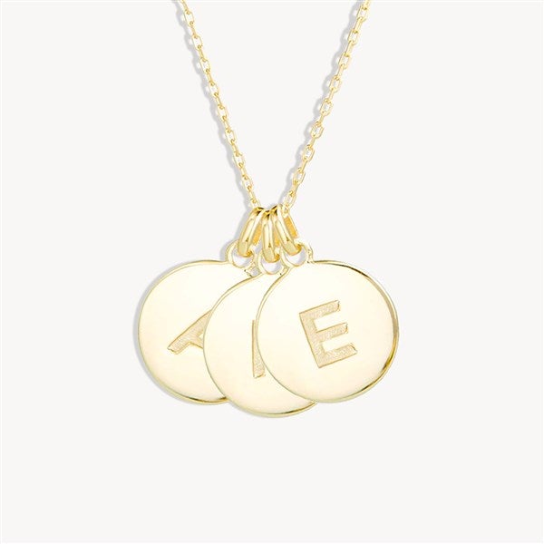 Engraved Initial Disc Necklace  - 39985D
