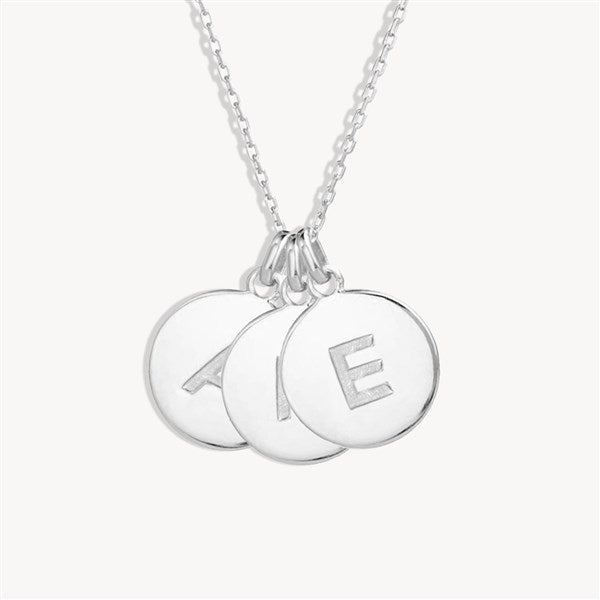Engraved Initial Disc Necklace  - 39985D