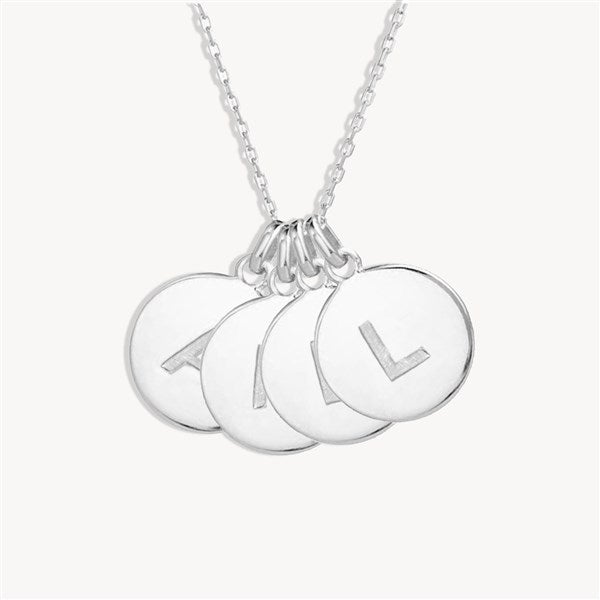 Engraved Initial Disc Necklace  - 39985D