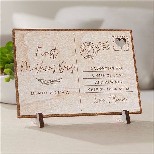 First Mother's Day Love Personalized Wood Postcard  - 40006