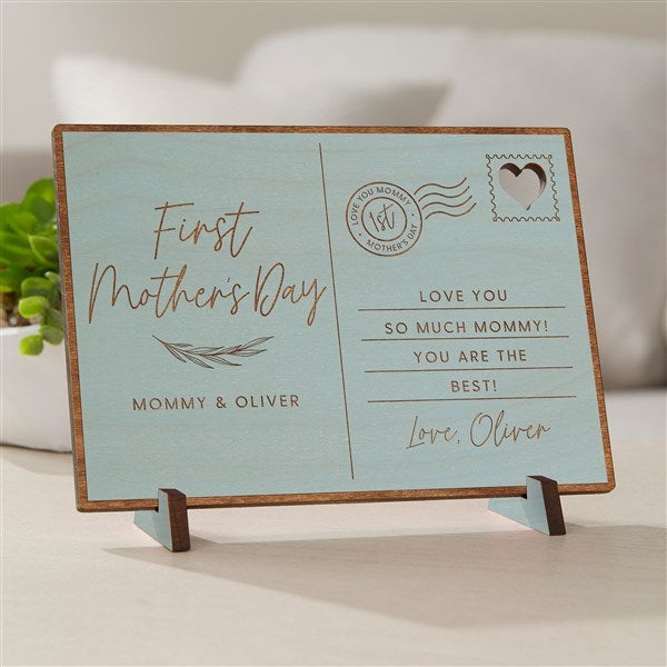First Mother's Day Love Personalized Wood Postcard  - 40006