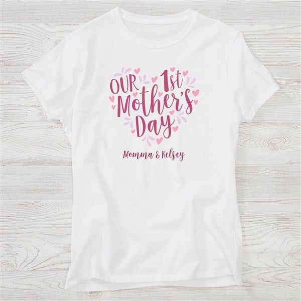 Our First Mother's Day Personalized Hanes® Fitted Tee