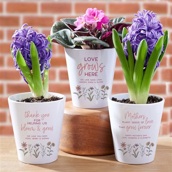 Love Blooms Here Personalized Mini Flower Pot  - 40024