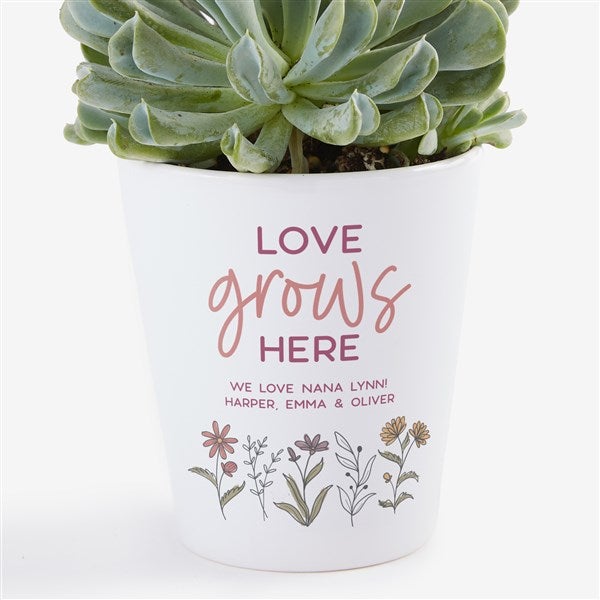 Love Blooms Here Personalized Mini Flower Pot  - 40024