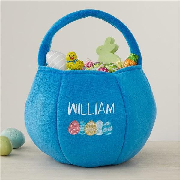 Eggcellent Name Embroidered Plush Easter Treat Bag  - 40036