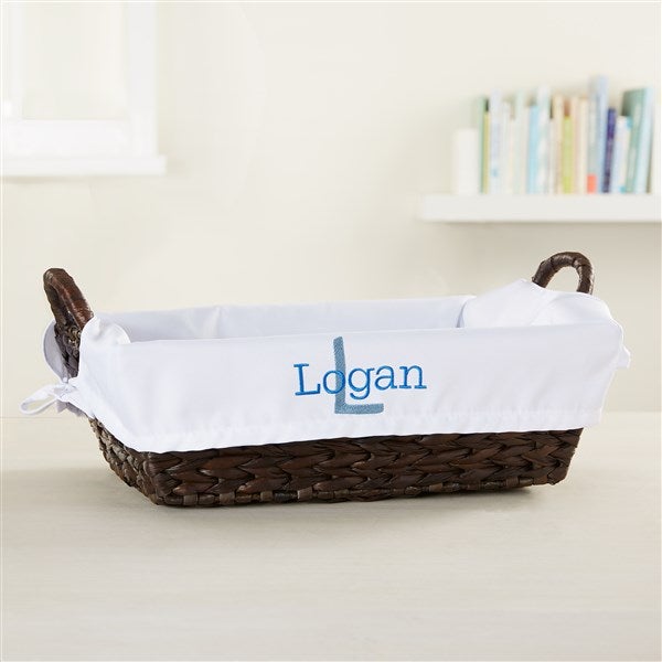 Playful Name Embroidered Basket Liner - 40042