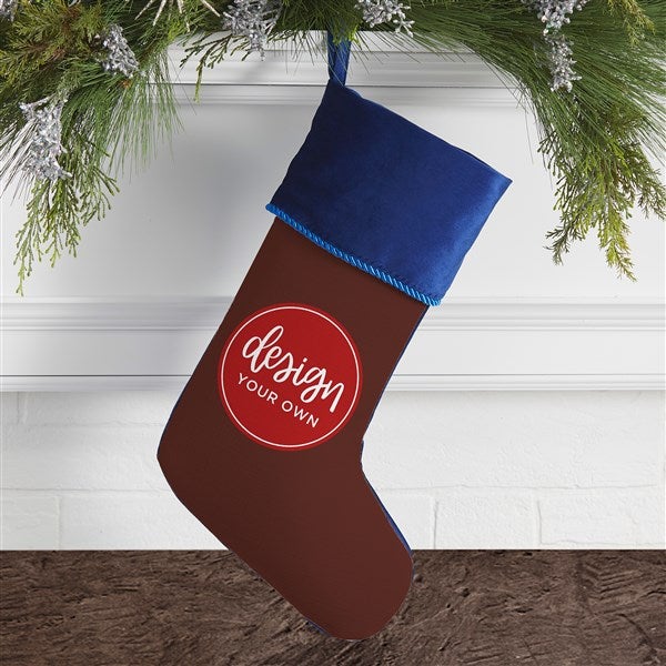 Design Your Own Personalized Blue Christmas Stocking  - 40075
