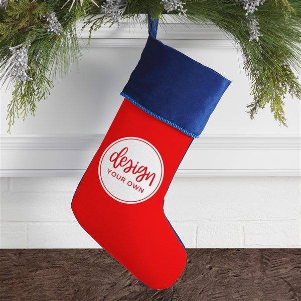 Design Your Own Personalized Blue Christmas Stocking  - 40075