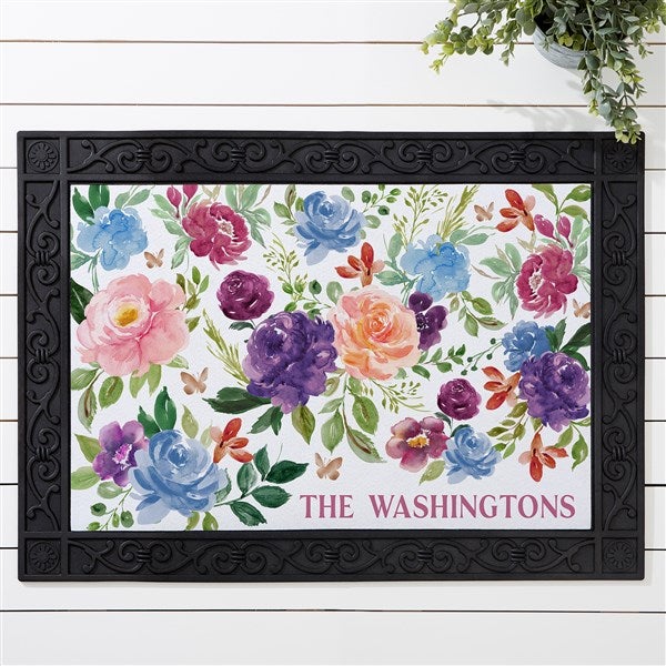 Blooming Blossoms Personalized Doormat  - 40081