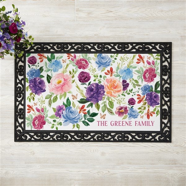 Blooming Blossoms Personalized Doormat  - 40081