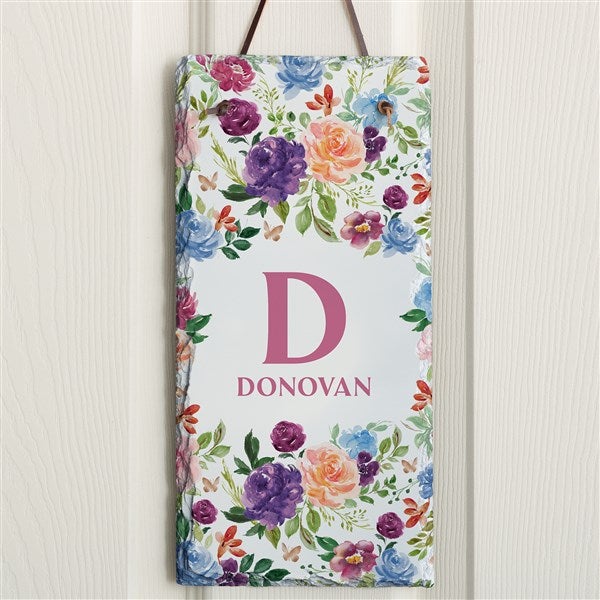 Blooming Blossoms Personalized Vertical Slate Sign - 40087
