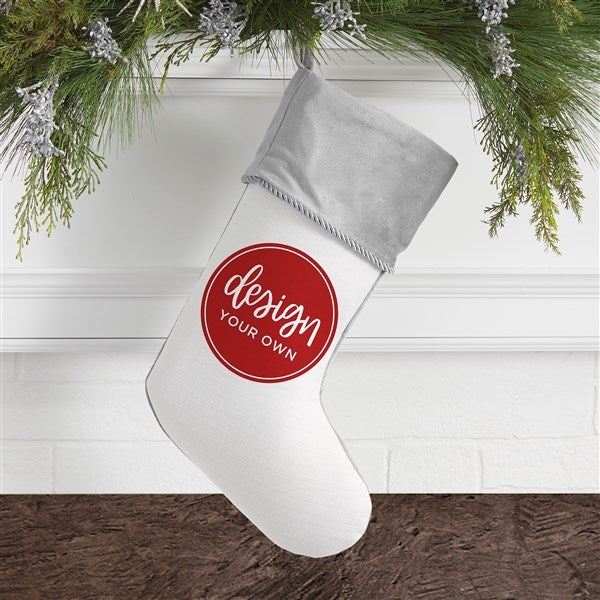 Design Your Own Personalized Grey Christmas Stocking  - 40089