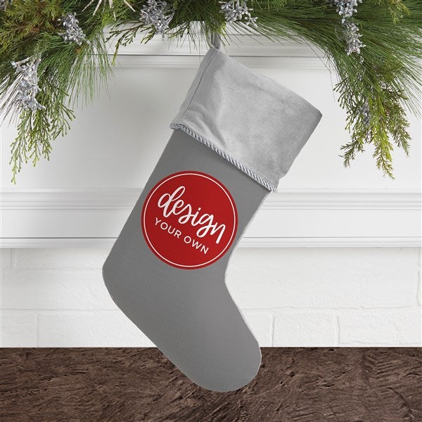 Design Your Own Personalized Grey Christmas Stocking  - 40089