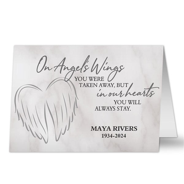 On Angel's Wings Personalized Sympathy Greeting Card  - 40108