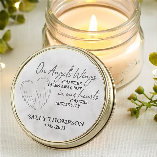 On Angel's Wings Personalized Mason Jar Candle Favors  - 40109