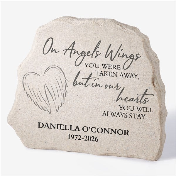 On Angel's Wings Personalized Standing Garden Stone  - 40113
