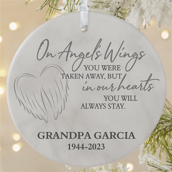 On Angel's Wings Memorial Personalized Ornament  - 40115