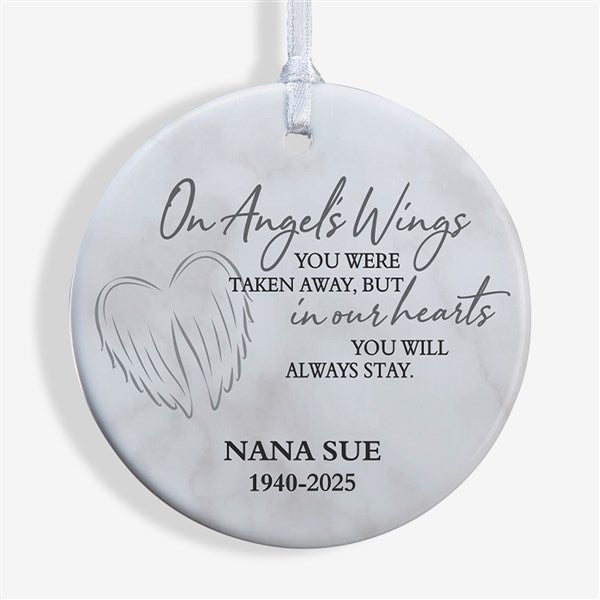 On Angel's Wings Memorial Personalized Ornament  - 40115