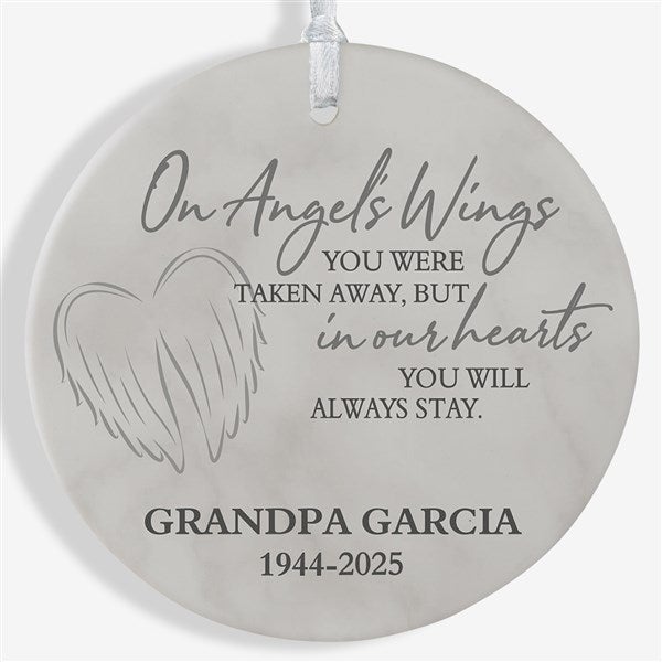 On Angel's Wings Memorial Personalized Ornament  - 40115