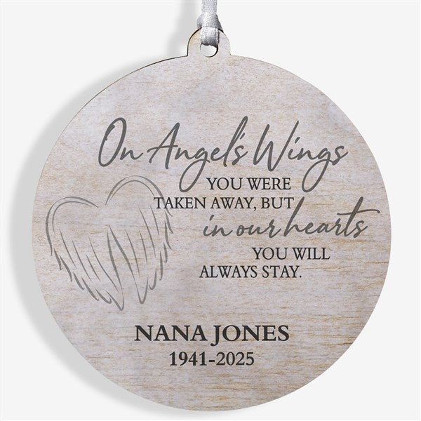 On Angel's Wings Memorial Personalized Ornament  - 40115