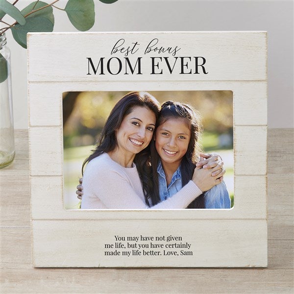Bonus Mom Personalized Shiplap Picture Frame  - 40116