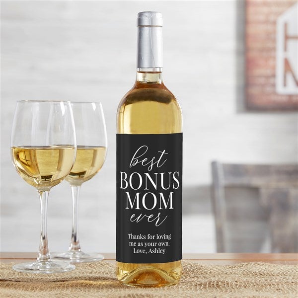 Bonus Mom Personalized Wine Bottle Label  - 40118