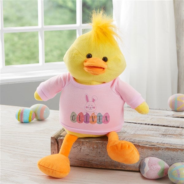 Happy Easter Eggs Personalized Quacking Plush Duck  - 40197