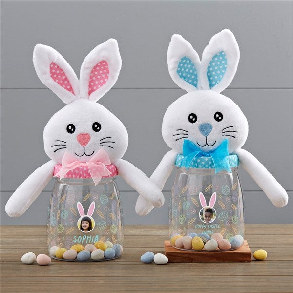 Hoppy Easter Personalized Photo Easter Bunny Candy Jar  - 40201