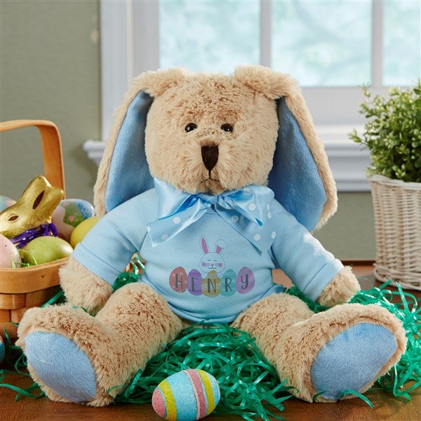Happy Easter Eggs Personalized Plush Bunny  - 40204