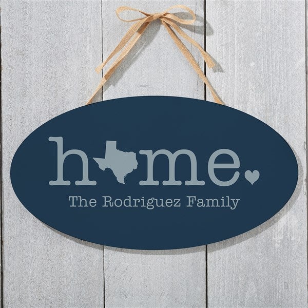 Home State Personalized Oval Wood Sign  - 40220