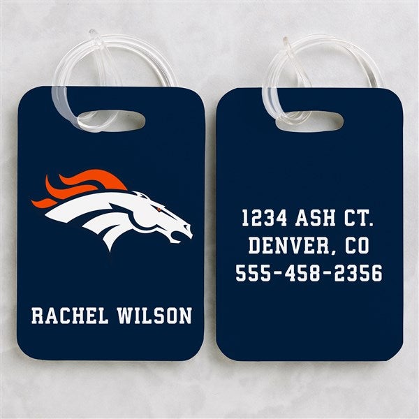 NFL Denver Broncos Personalized Luggage Tag 2 Pc Set - 40239