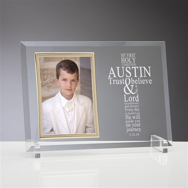 First Communion Personalized Glass Frame  - 40268