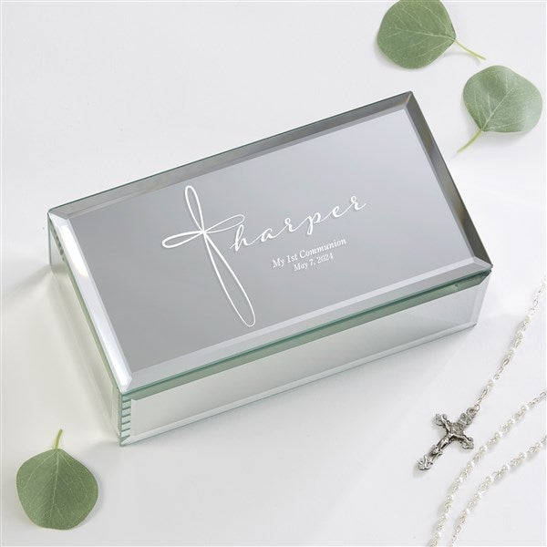 Holy Name Engraved Mirrored Jewelry Box  - 40274