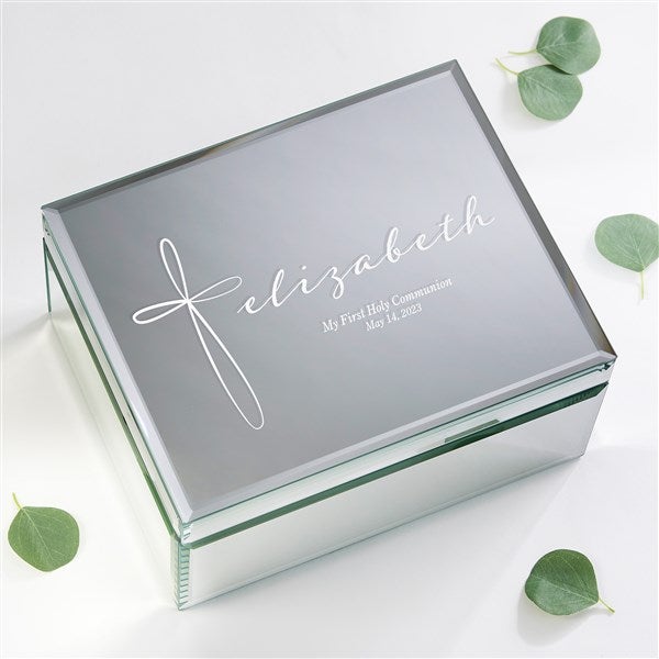 Holy Name Engraved Mirrored Jewelry Box  - 40274