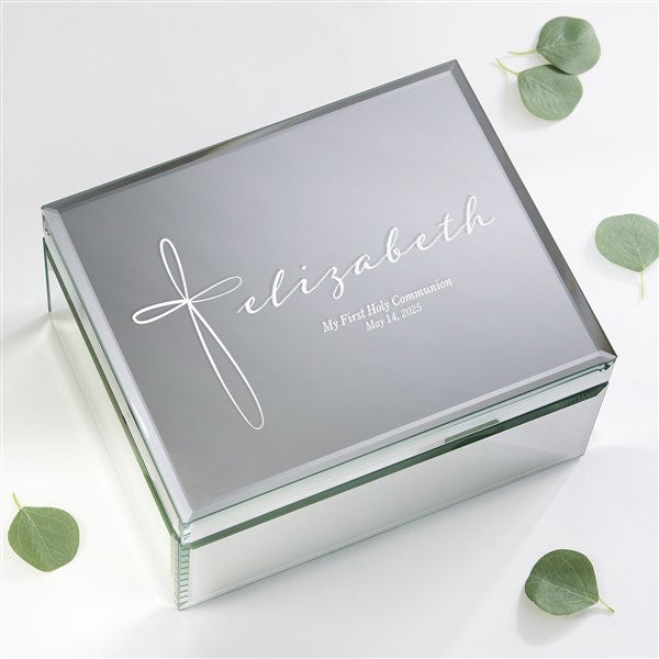 Holy Name Engraved Mirrored Jewelry Box  - 40274