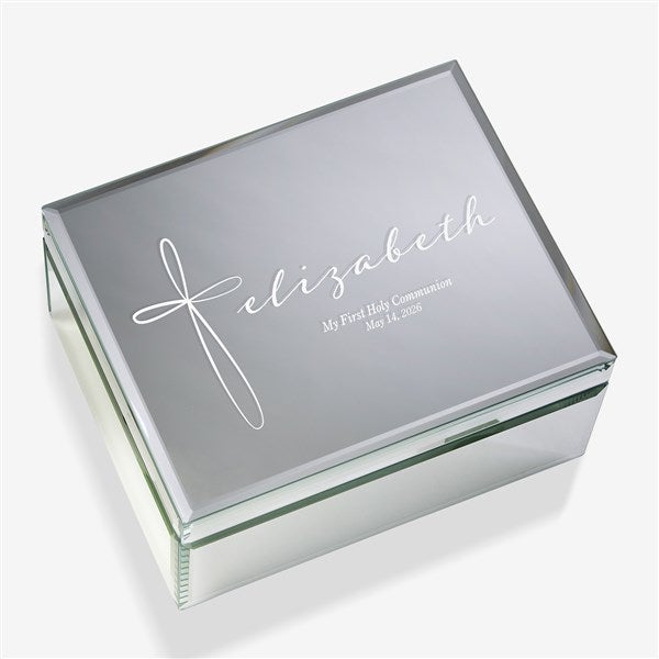 Holy Name Engraved Mirrored Jewelry Box  - 40274