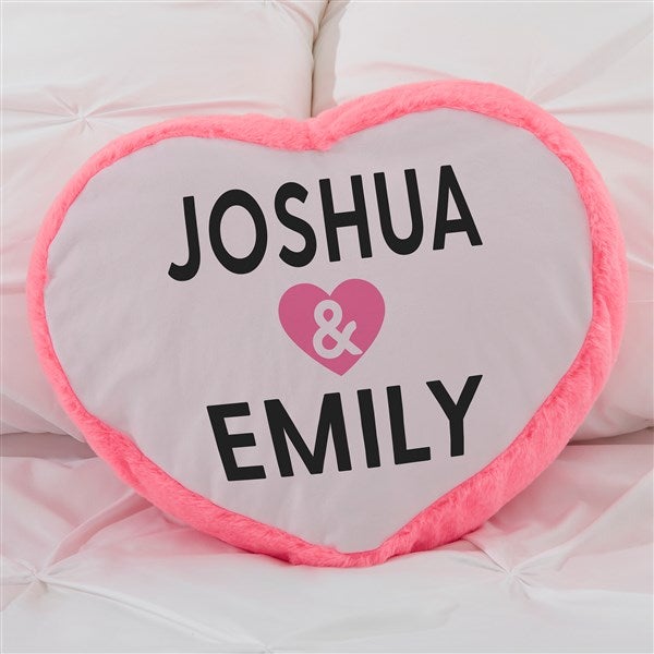 You + Me Personalized Pink Heart Throw Pillow  - 40281