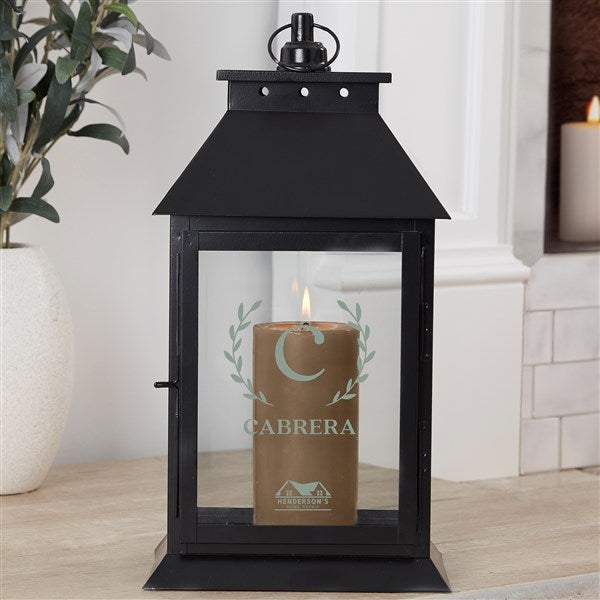Personalized Logo Black Decorative Candle Lantern  - 40392