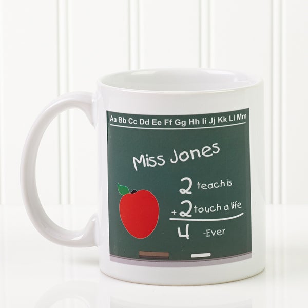 personalized teacher chalkboard ceramic