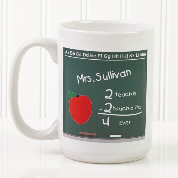 Personalized Teacher Chalkboard Large Ceramic Coffee Mug