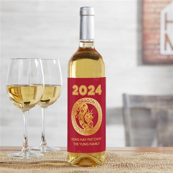 Lunar New Year Personalized Wine Bottle Label  - 40441