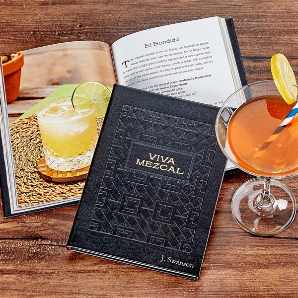 Viva Mezcal Personalized Leather Book  - 40454D