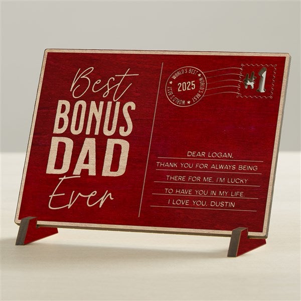 Personalized Wood Postcard - Best Step Dad - 40464