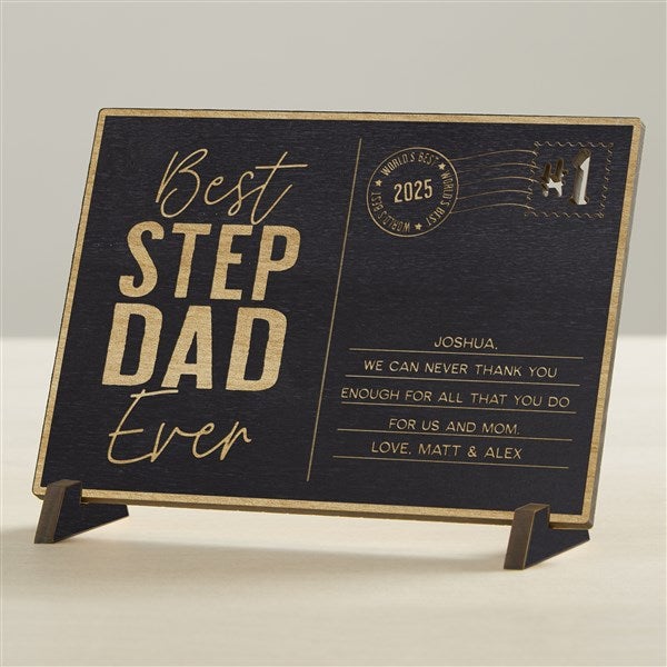 Personalized Wood Postcard - Best Step Dad - 40464