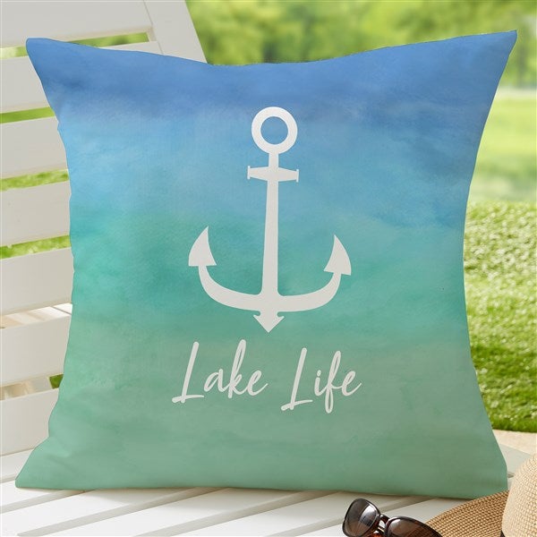 Seaside Watch Personalized Outdoor Throw Pillow  - 40487