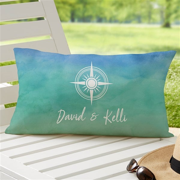 Seaside Watch Personalized Outdoor Throw Pillow  - 40487