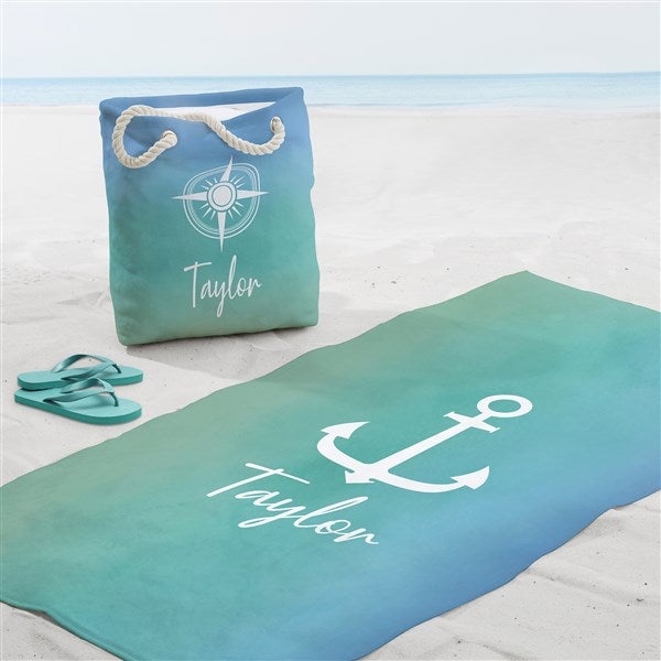 Seaside Watch Personalized Terry Cloth Beach Bag Large